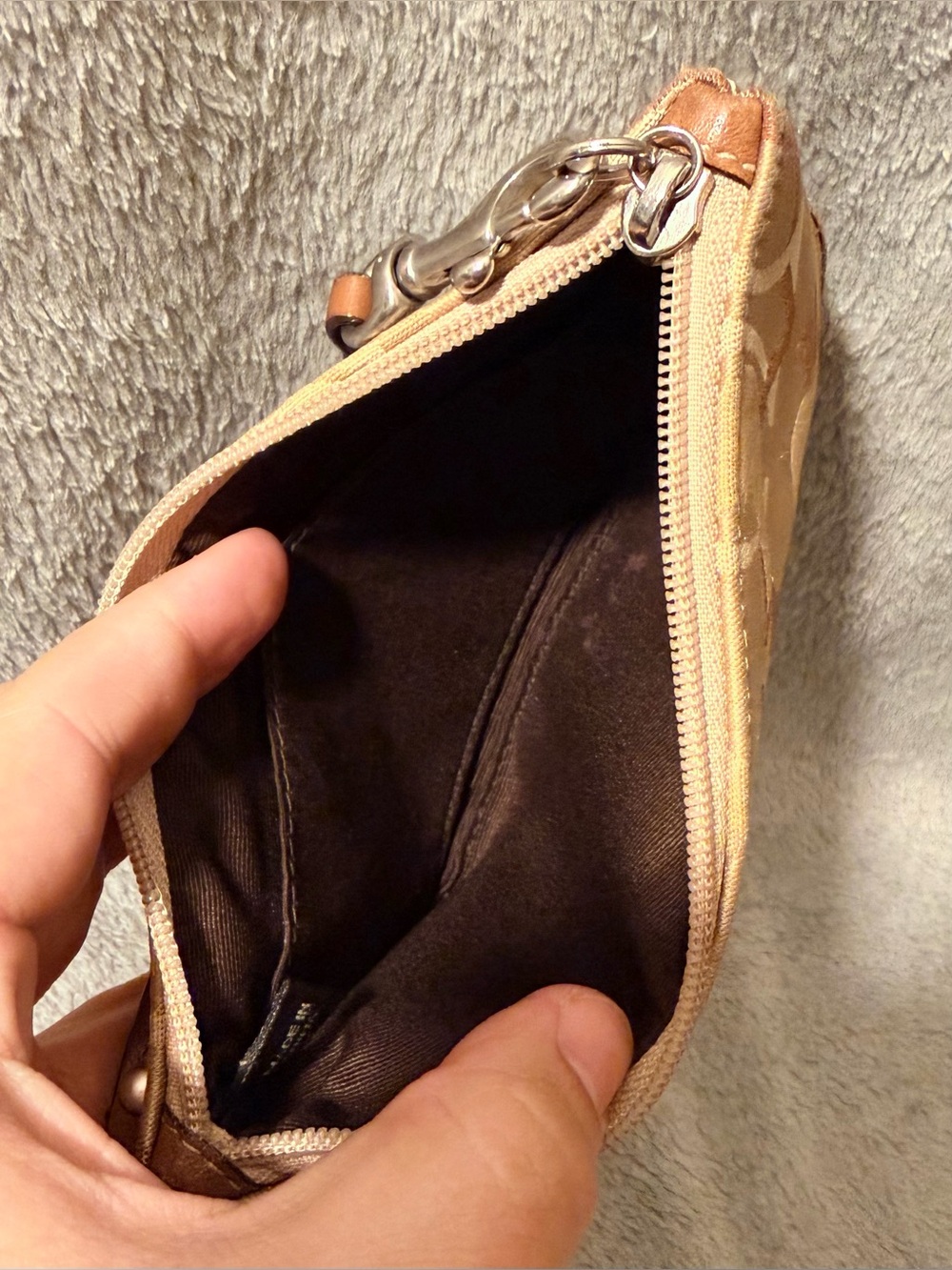 Coach Soho Y2K Monogram Canvas, Leather & Suede Wristlet - Picture 5 of 5
